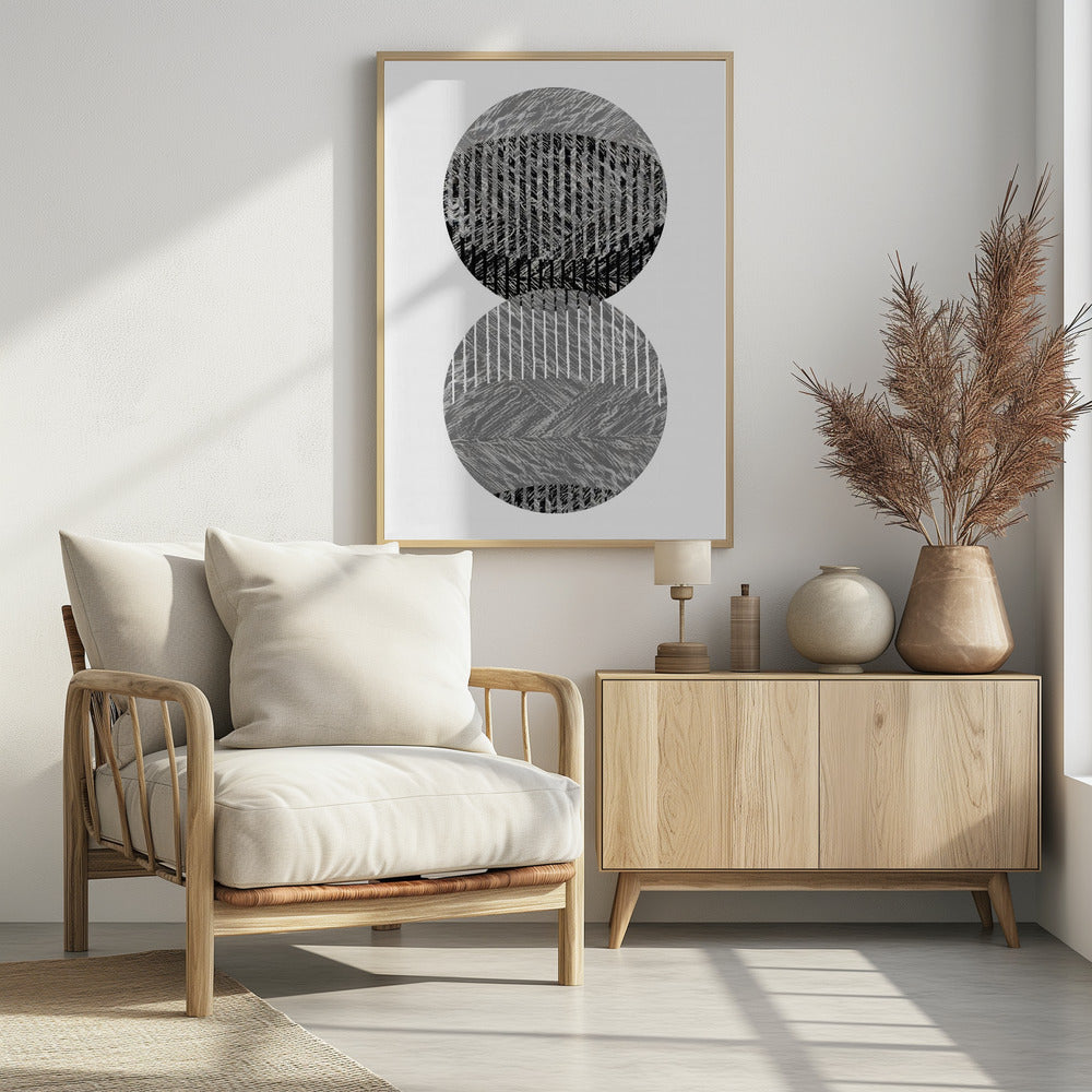 Black Grey Dots Bauhaus No3 | Poster