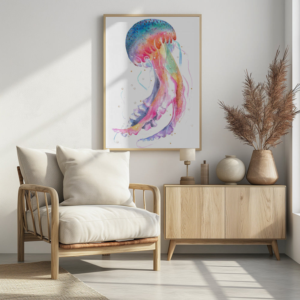 Jellyfish With Rainbow Hues | Poster