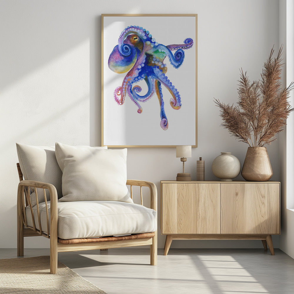 Blue Marine Octopuss | Poster