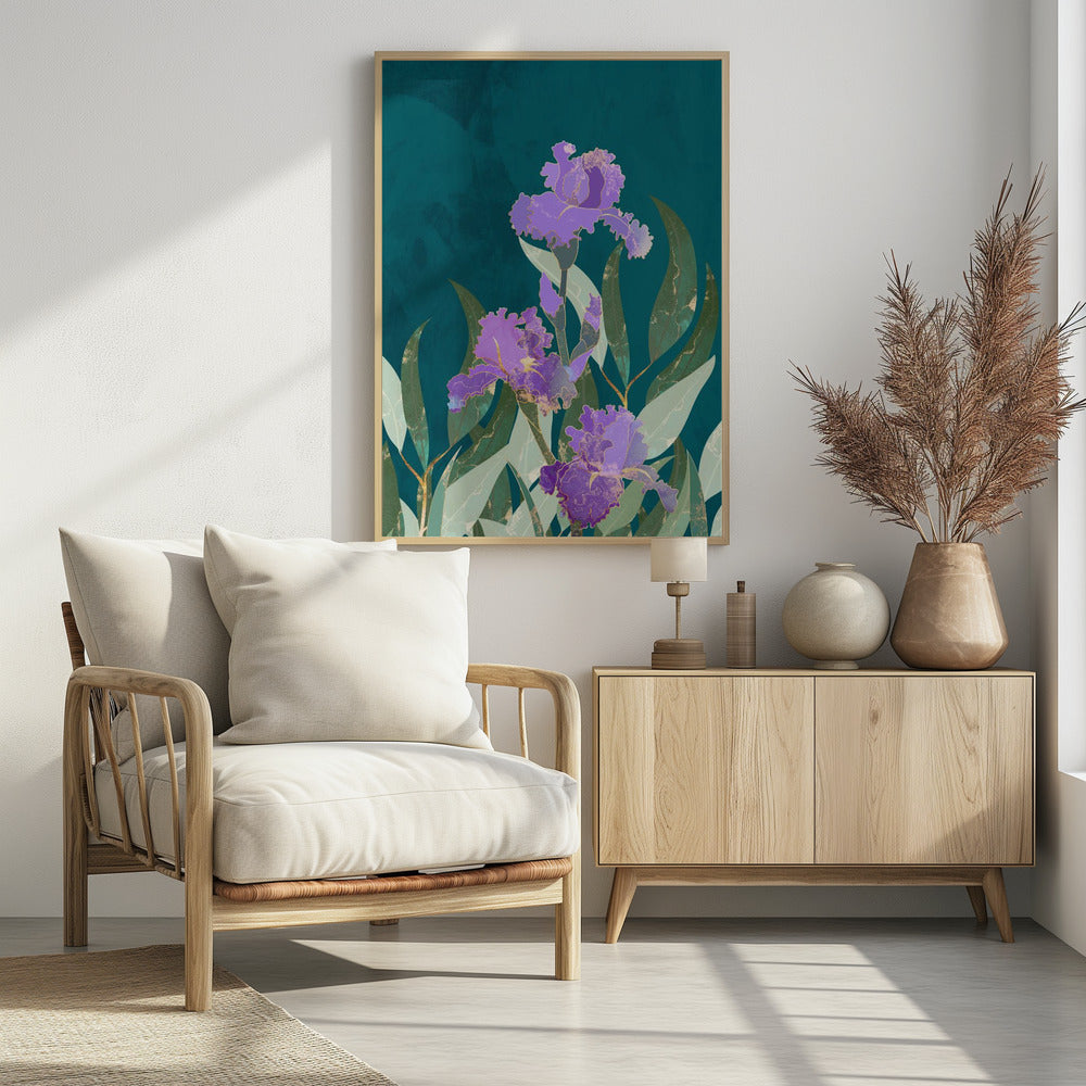Irisblume Türkis | Poster