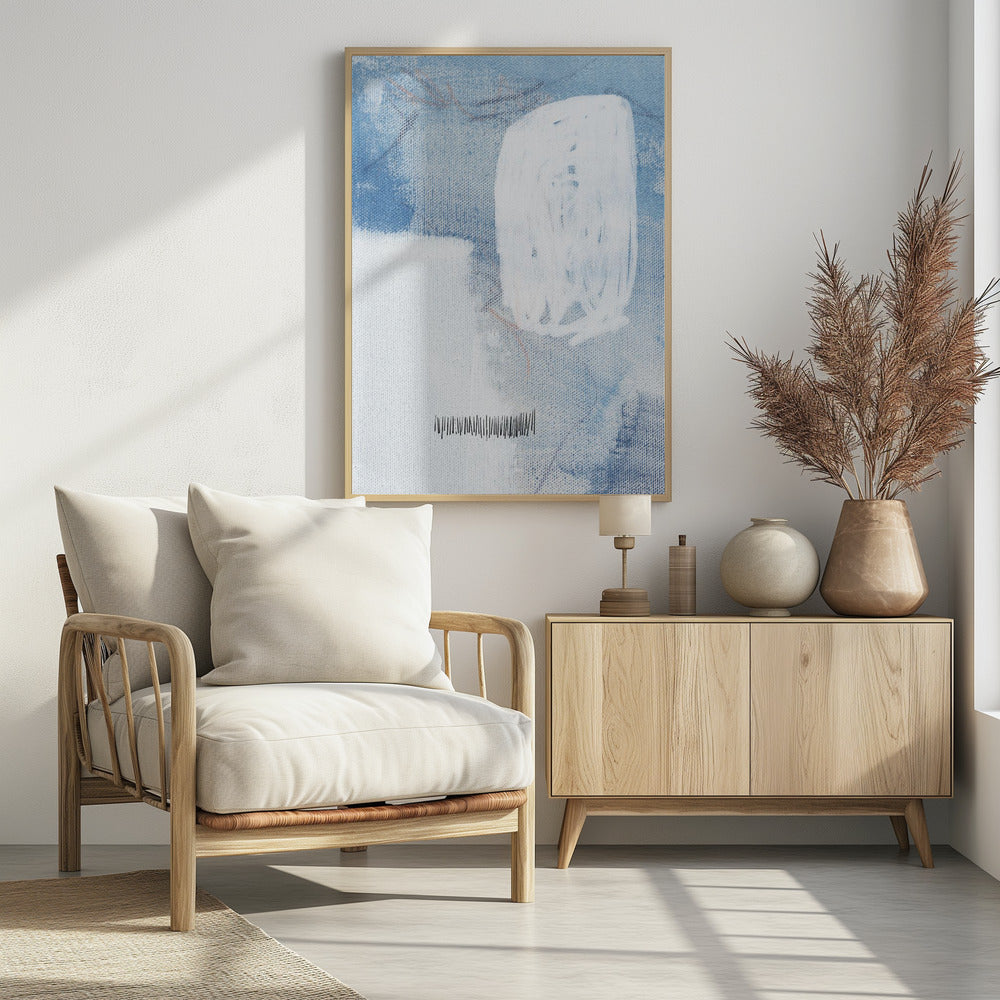 Weiße und blaue Farbtöne | Poster