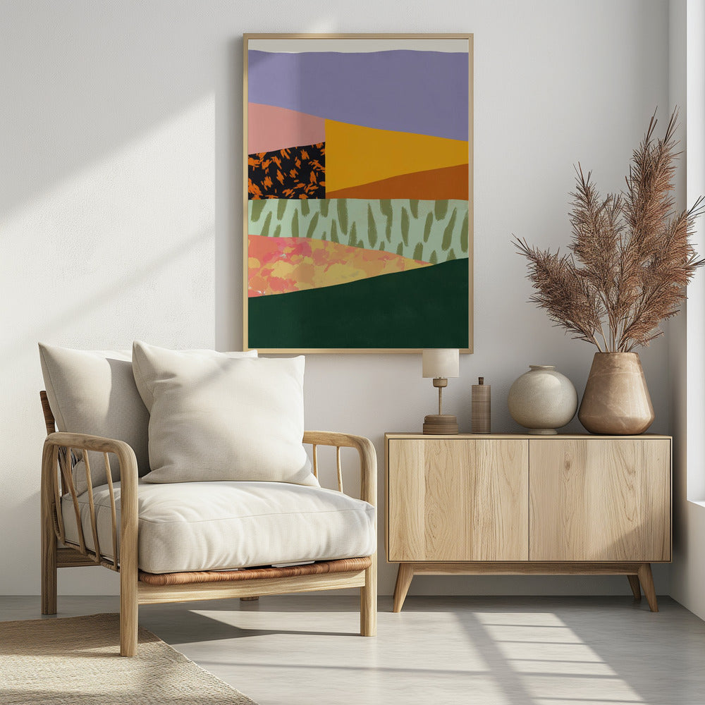 Geometrische Muster mit organischen Formen | Poster