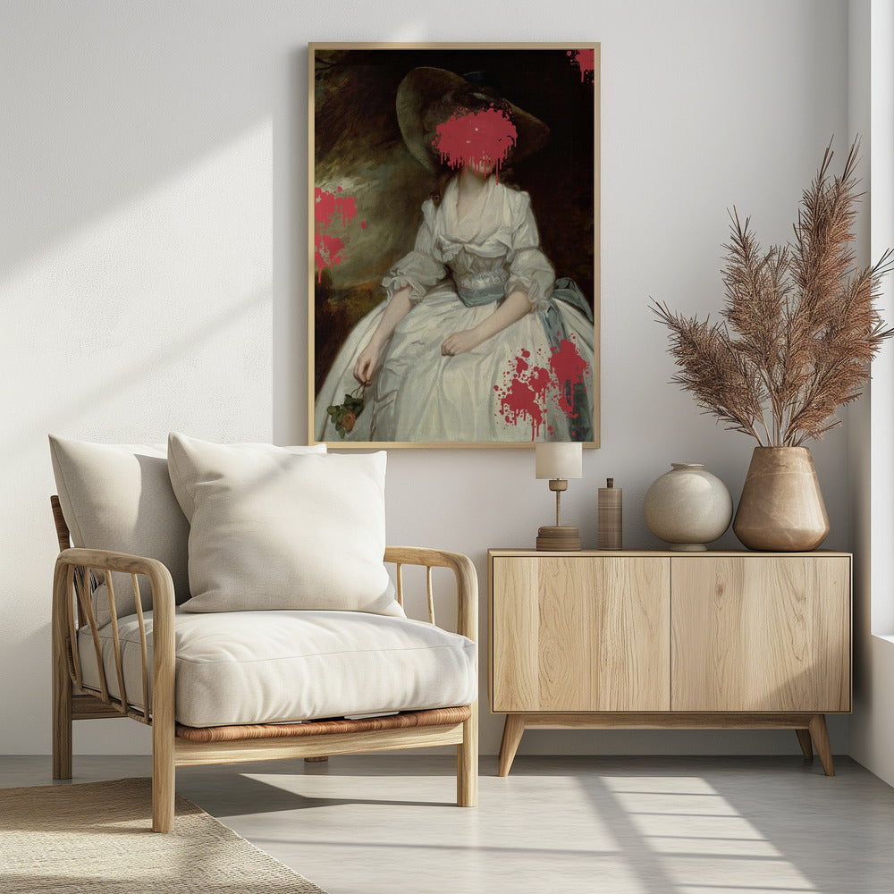 Renaissance Red Splash - Veränderte Kunst | Poster