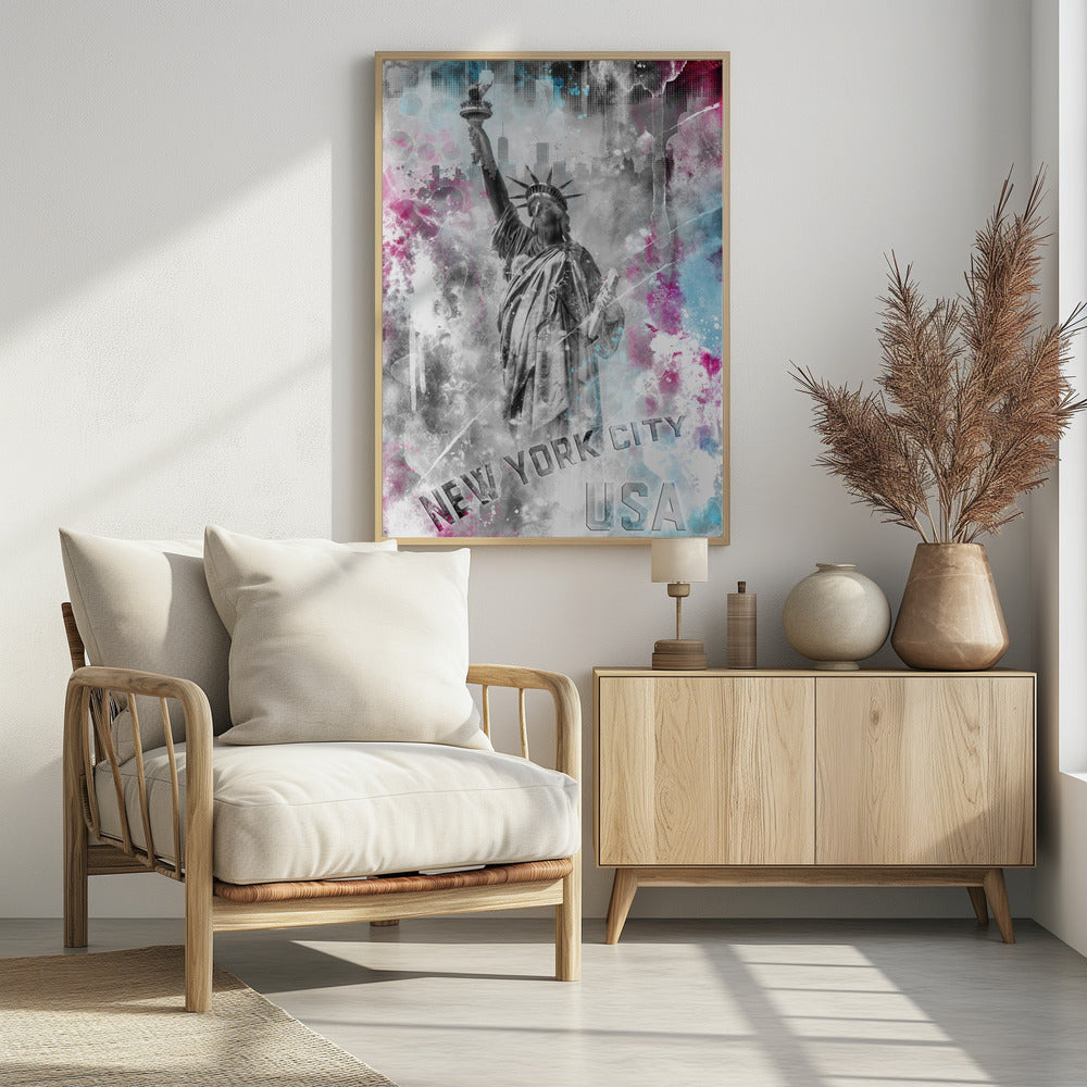 POP ART Statue of Liberty - Splashes | Poster