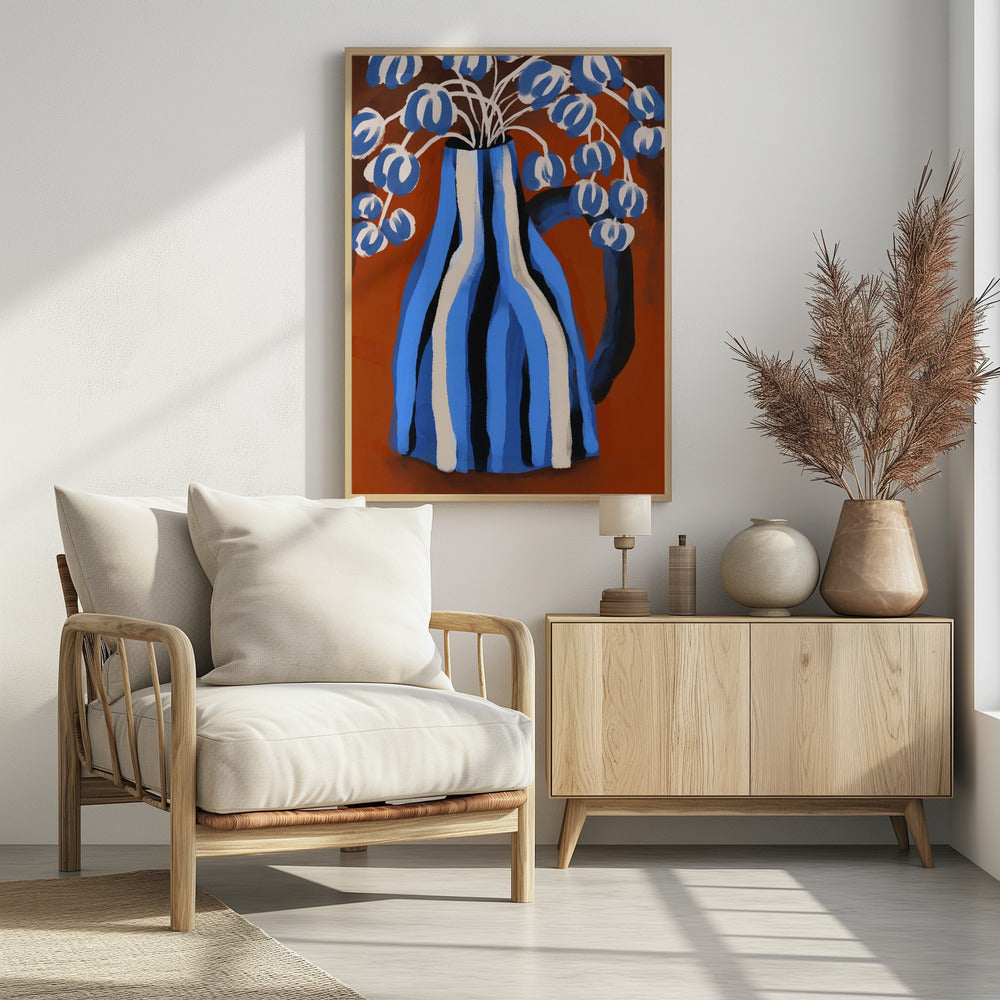 Gestreifte Vase Blüten | Poster