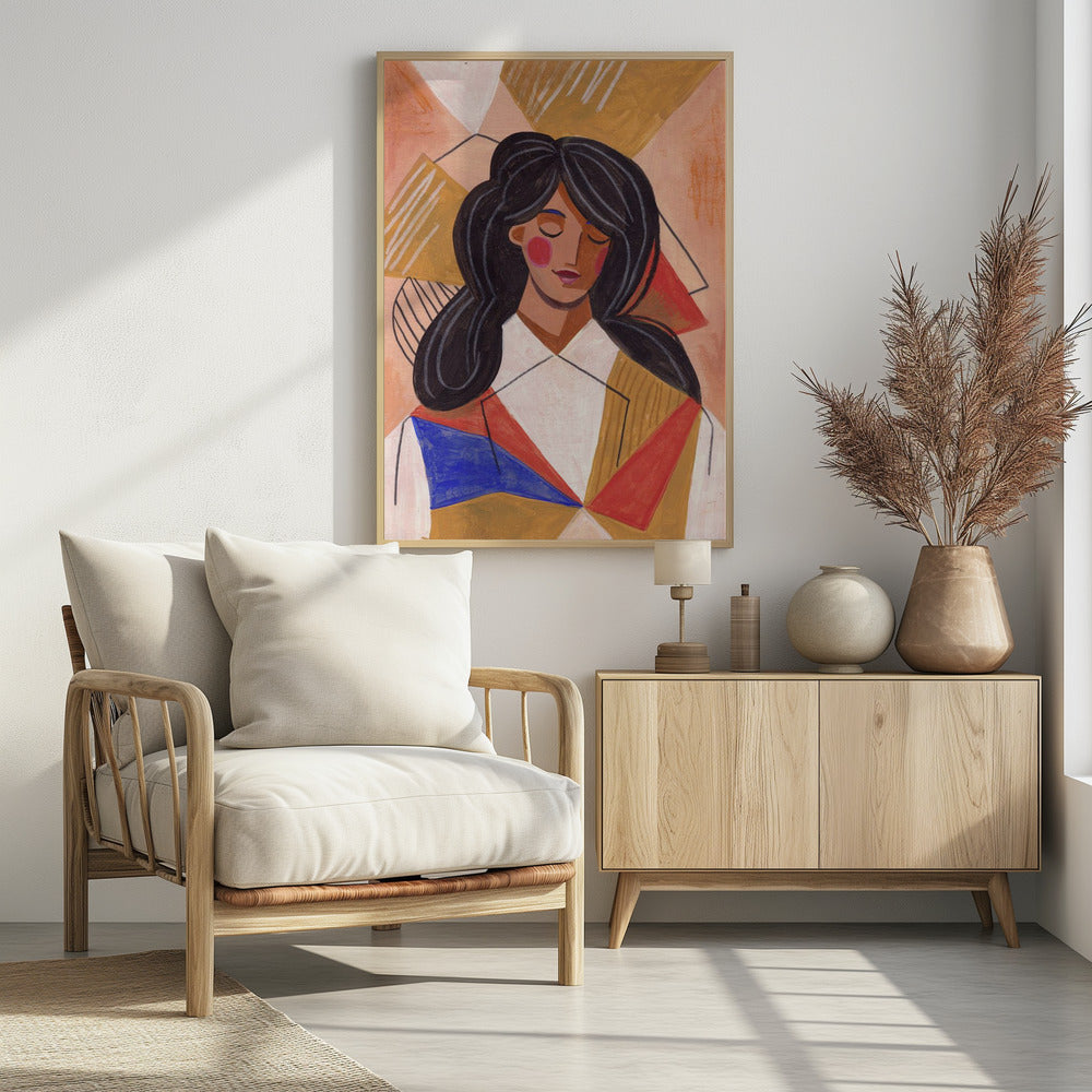 Frau in Gedanken | Poster