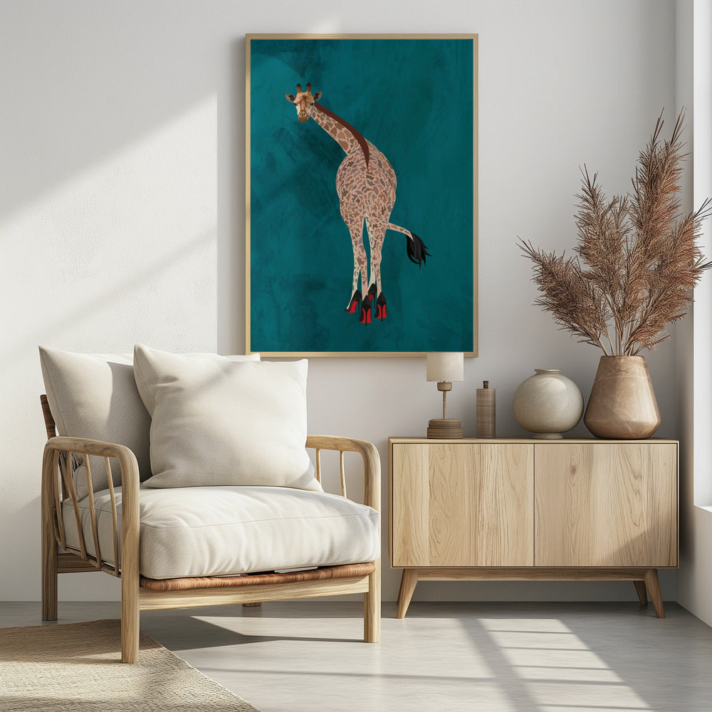 Schrullige Giraffe Grün | Poster
