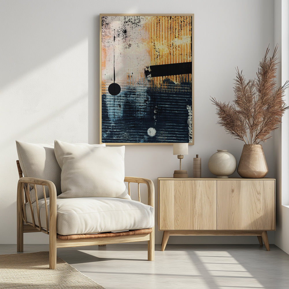 Abstraktes Kunstwerk mit geometrischer Komposition | Poster