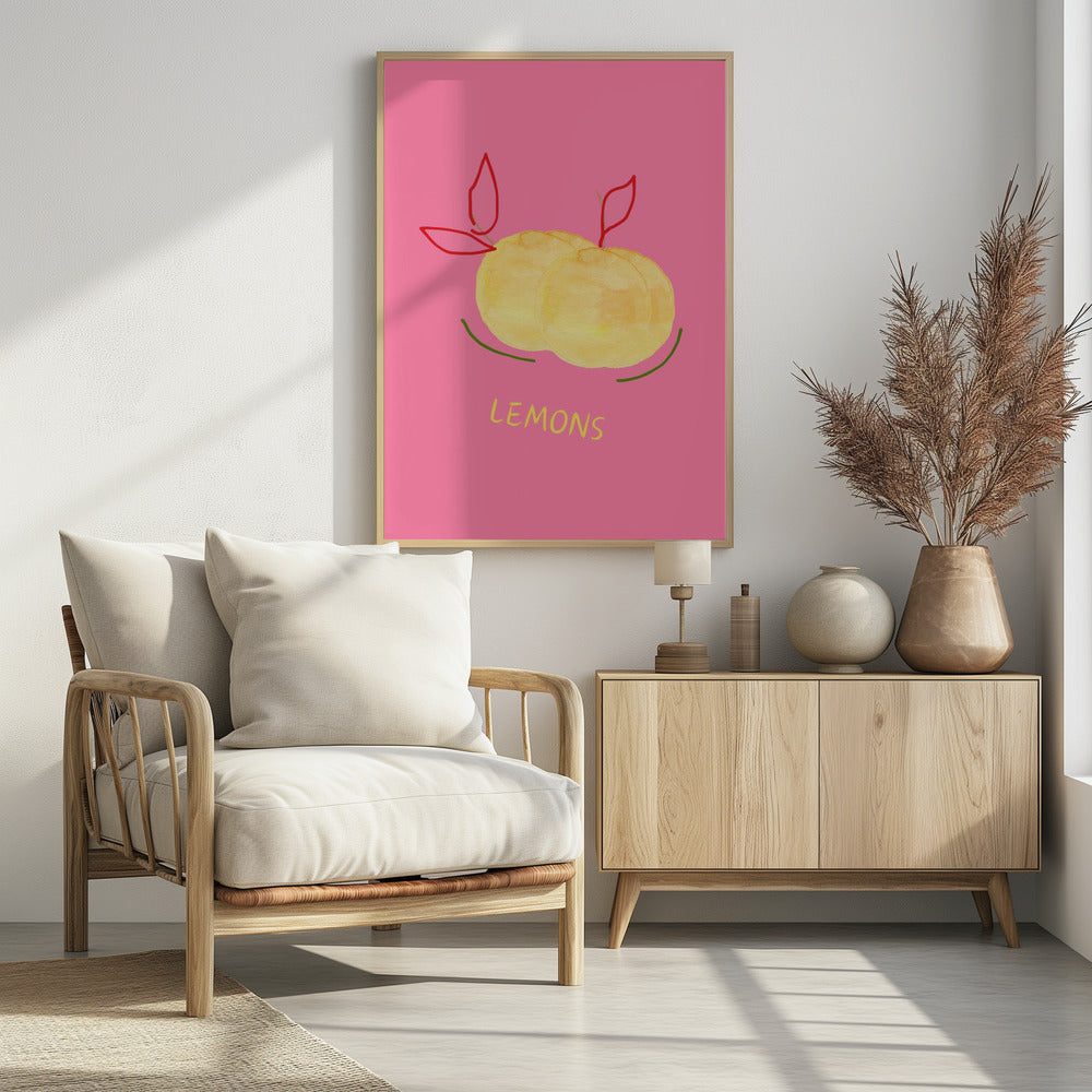 Zitronen in Pink | Poster