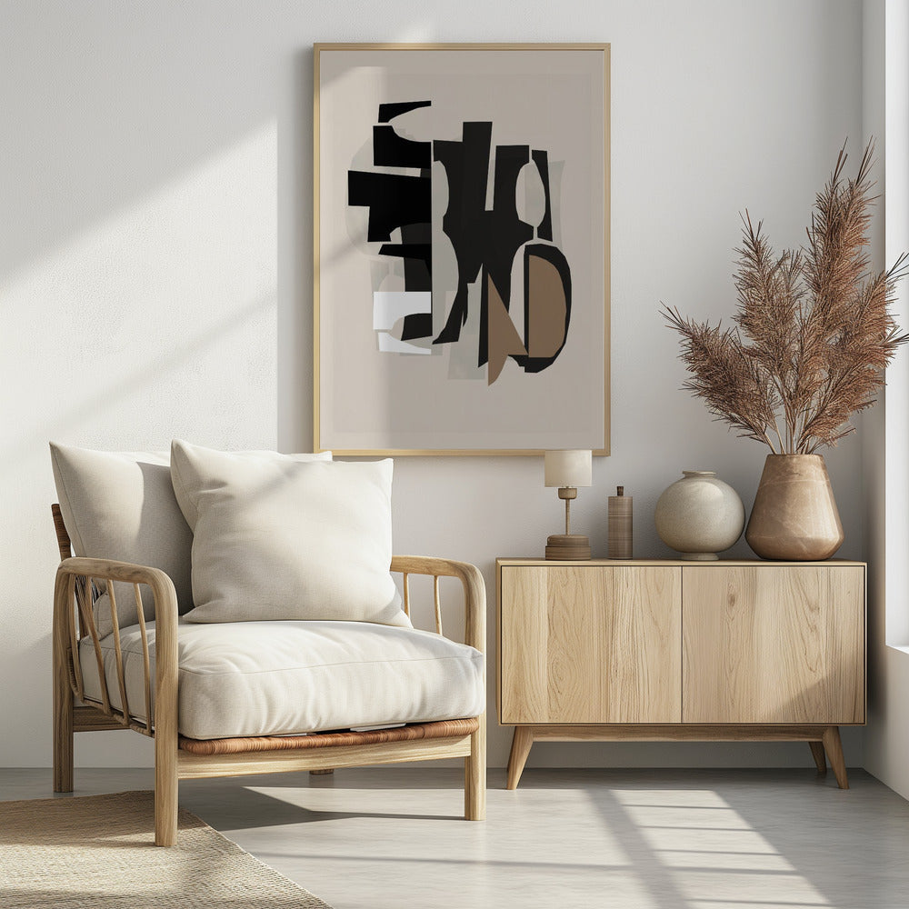 Black and White and Brown Relief 2 | Poster