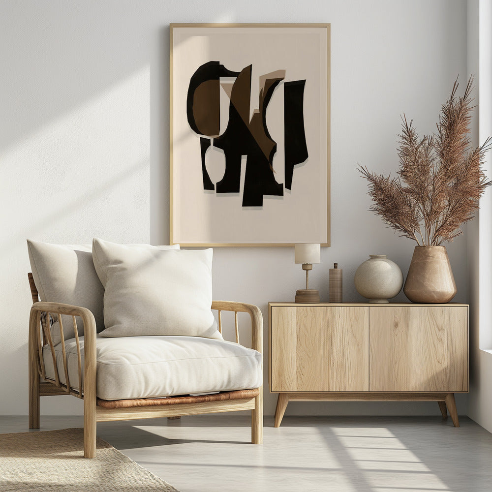 Black and White and Brown Relief 3 | Poster