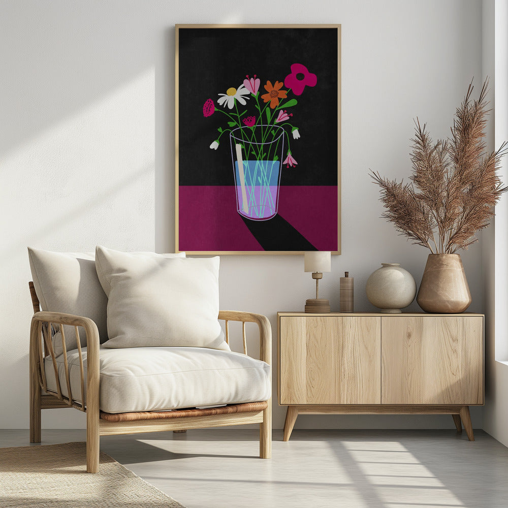 Blumen leuchten im Dunkeln | Poster
