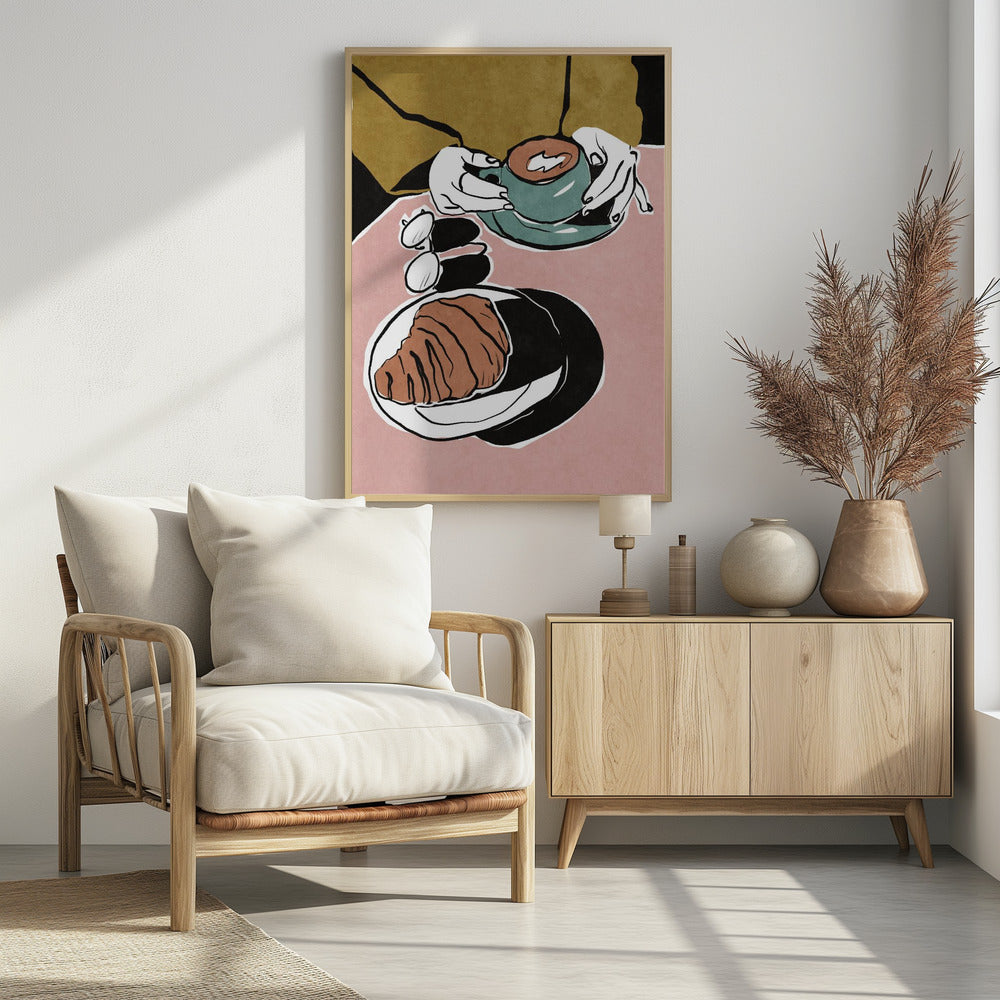 Croissant und Milchkaffee | Poster