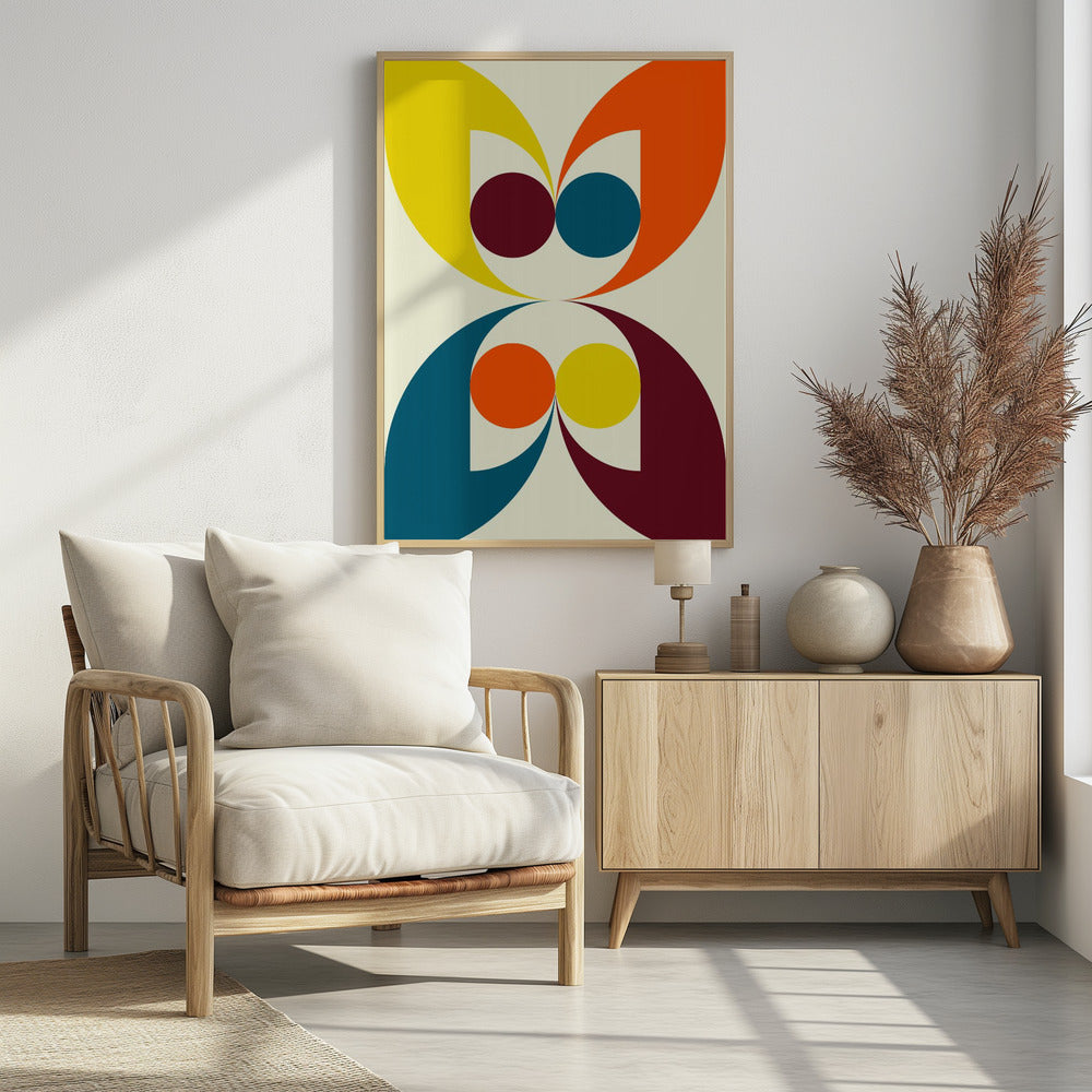 Bunte symmetrische Formen und Kreise | Poster