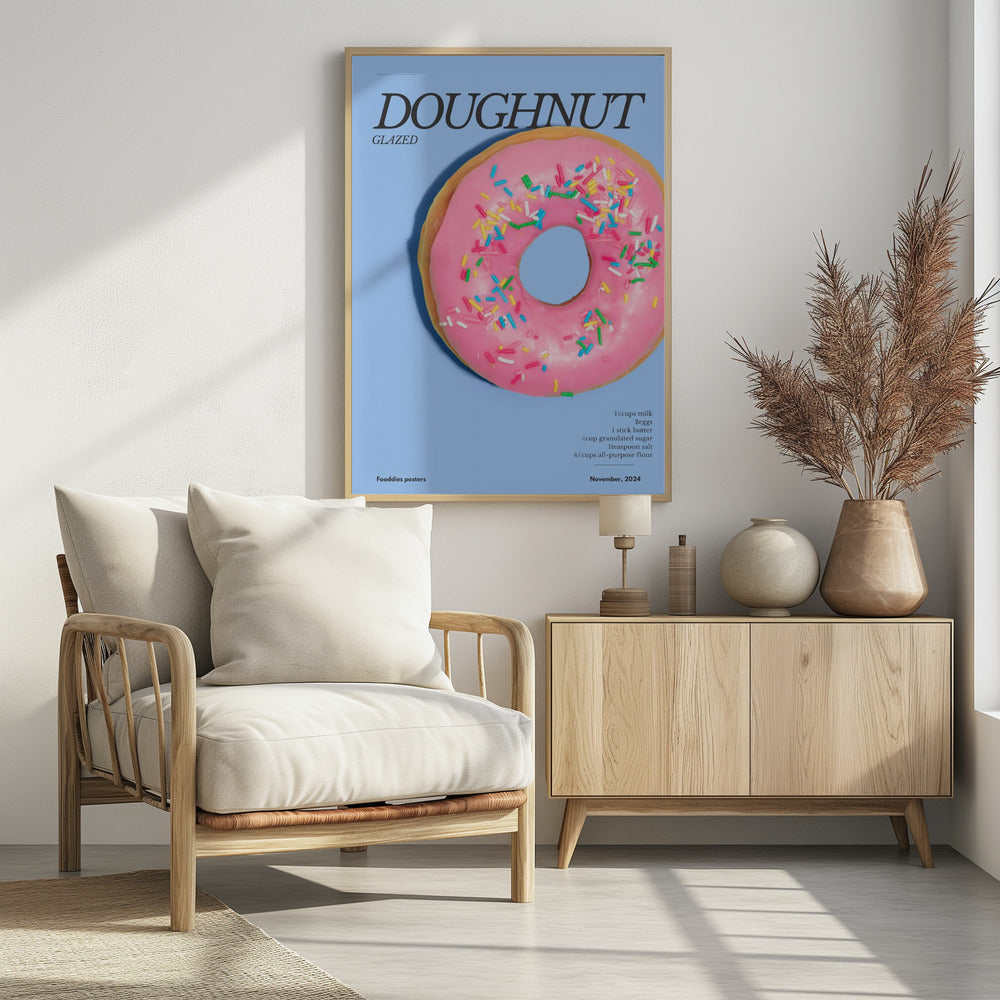 Donut mit rosa Glasur | Poster