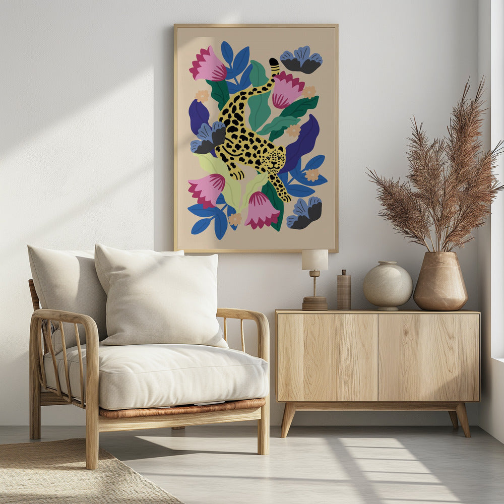 Floraler Leopard | Poster
