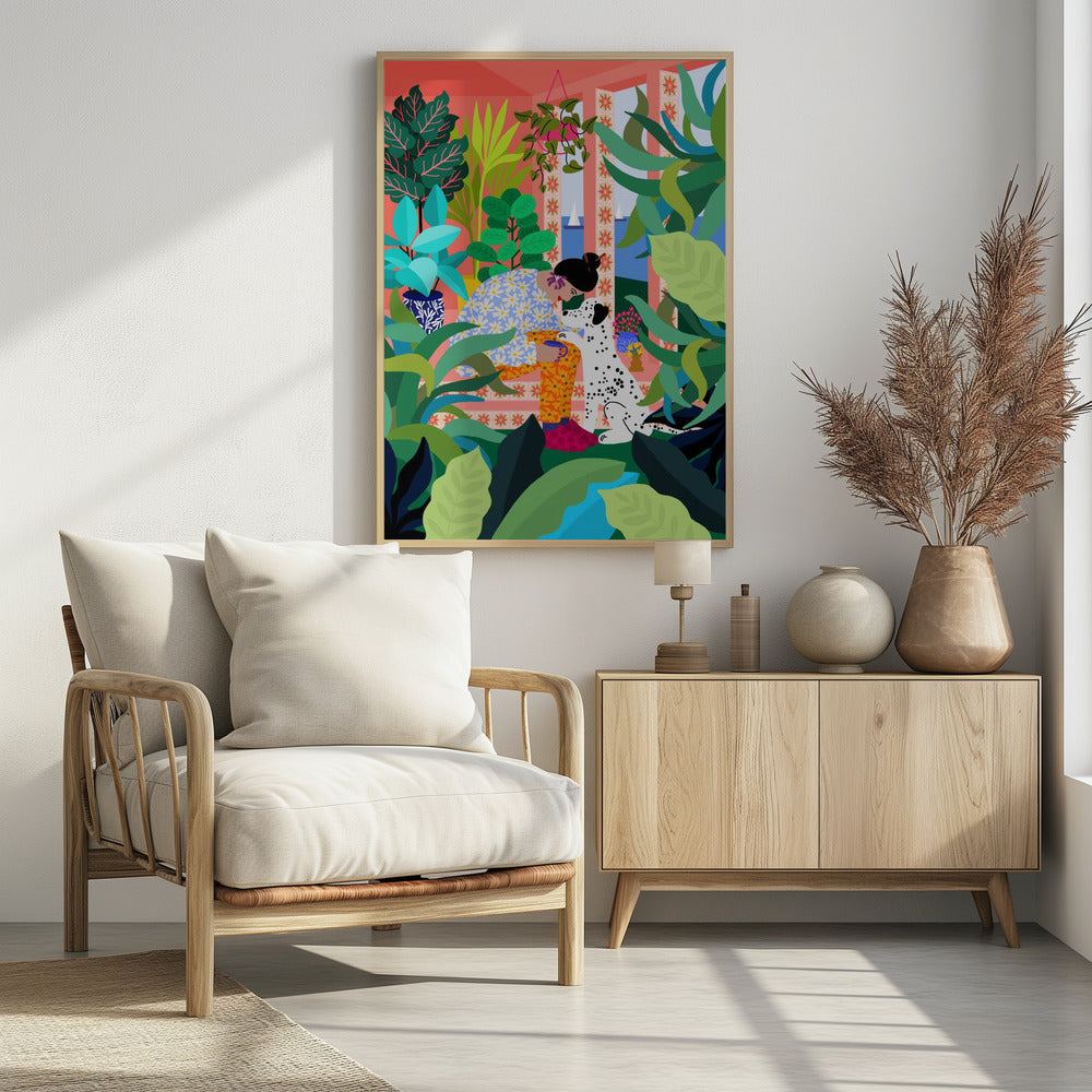 Girl With Doggie | Poster