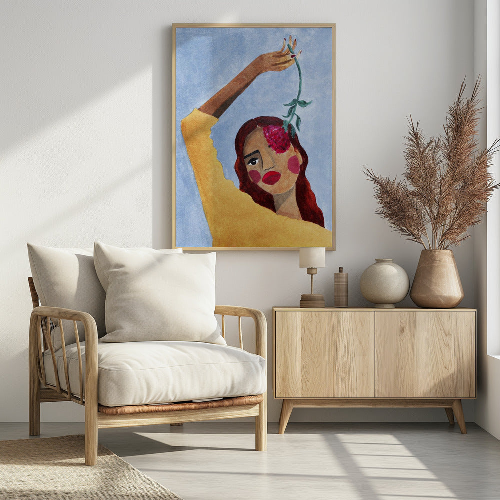 Magda with flower | Poster