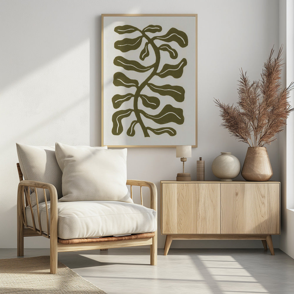 Windgeküsste Pflanze / Olivgrün | Poster
