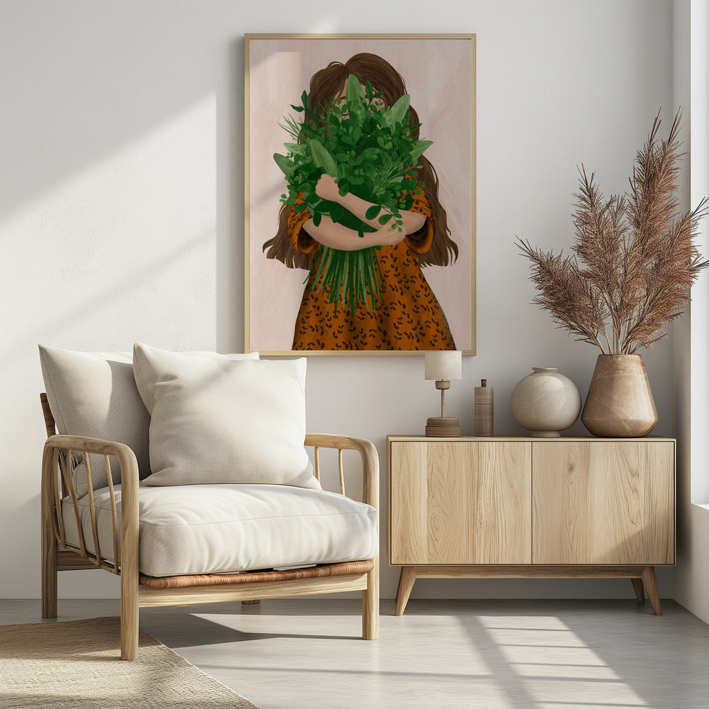 Girl with posy | Poster