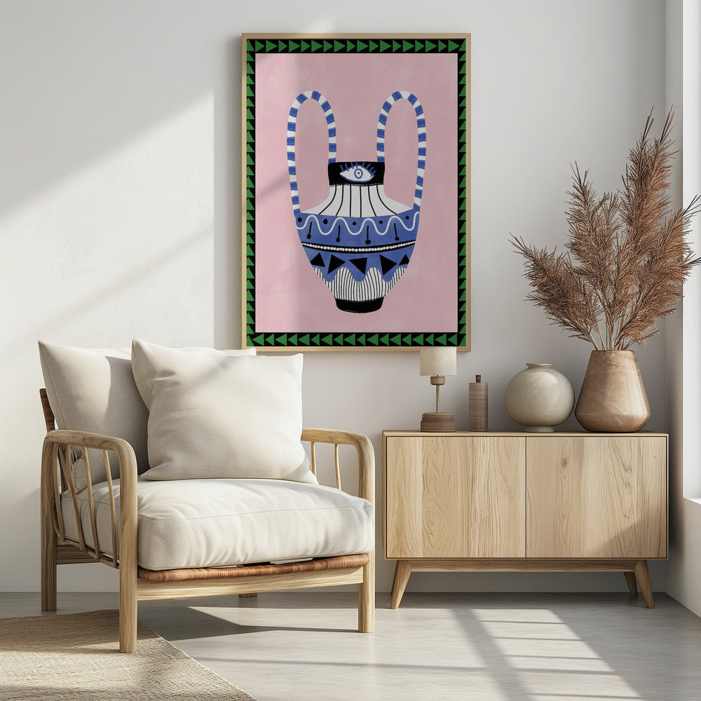 Bunte geometrische Vase | Poster