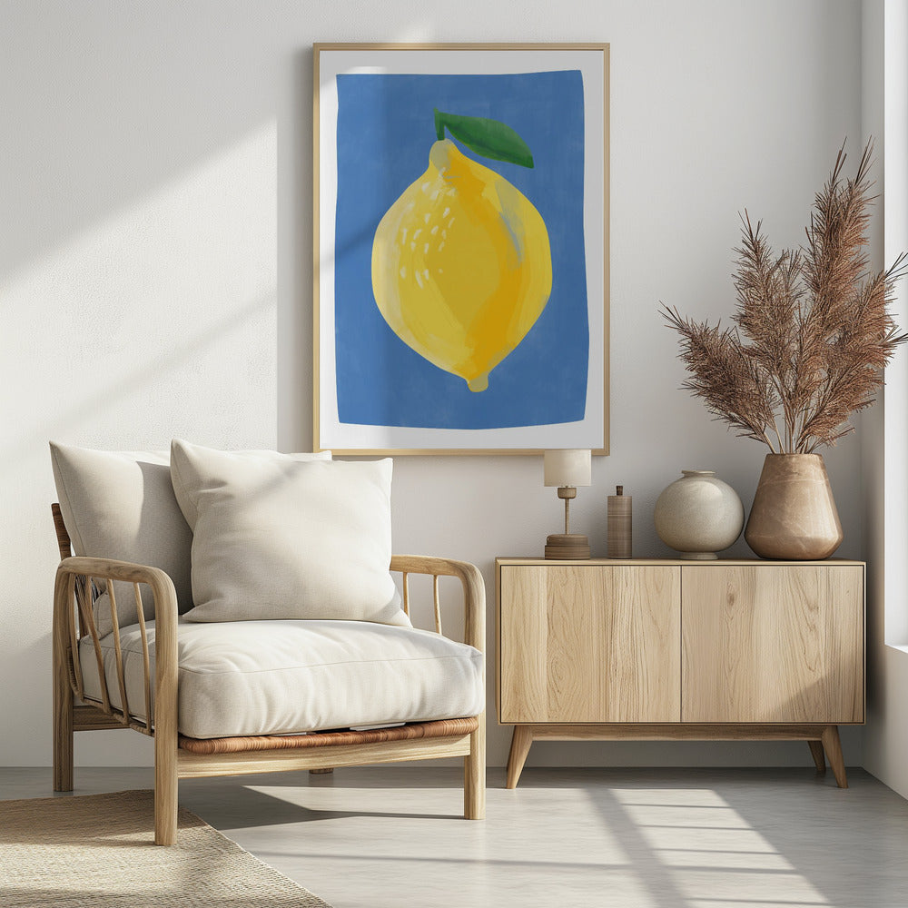 Schlichtes Gemälde einer Zitrone | Poster