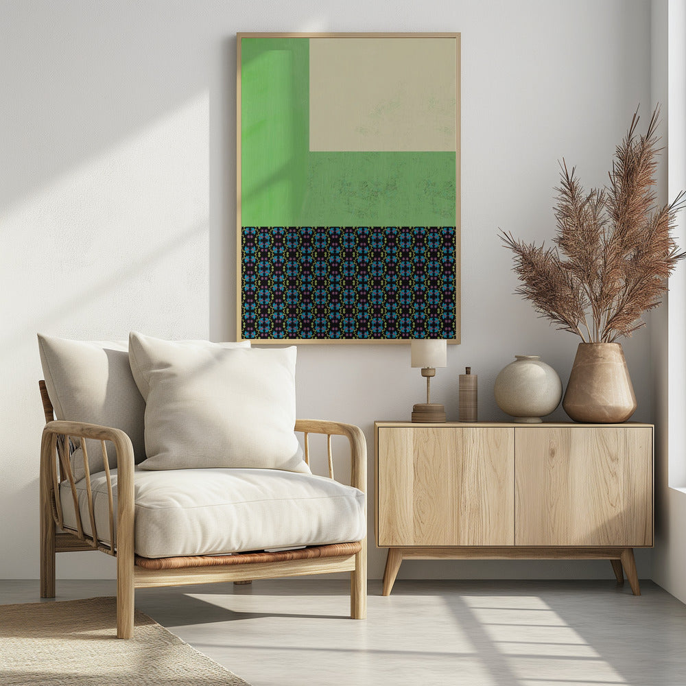 Pastellgrüne und Nyonya-Mustercollage | Poster