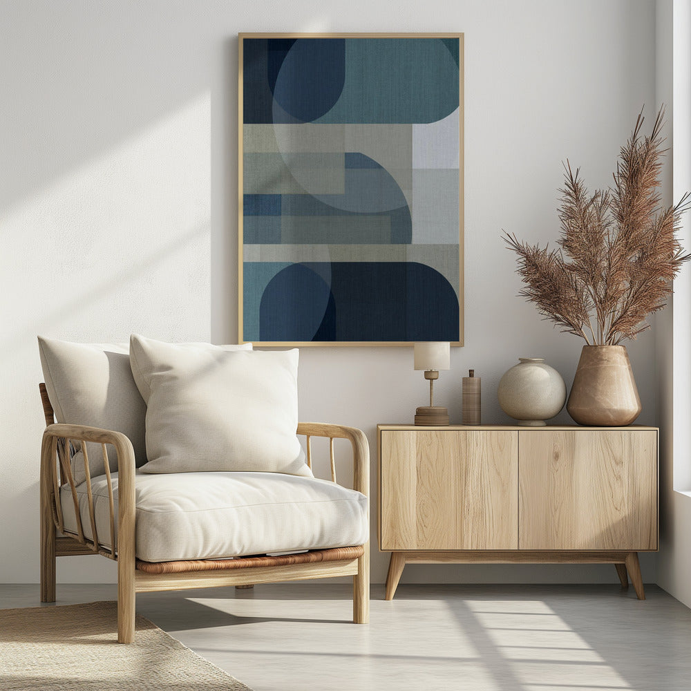 Gewebte blaue Schichten 4 | Poster
