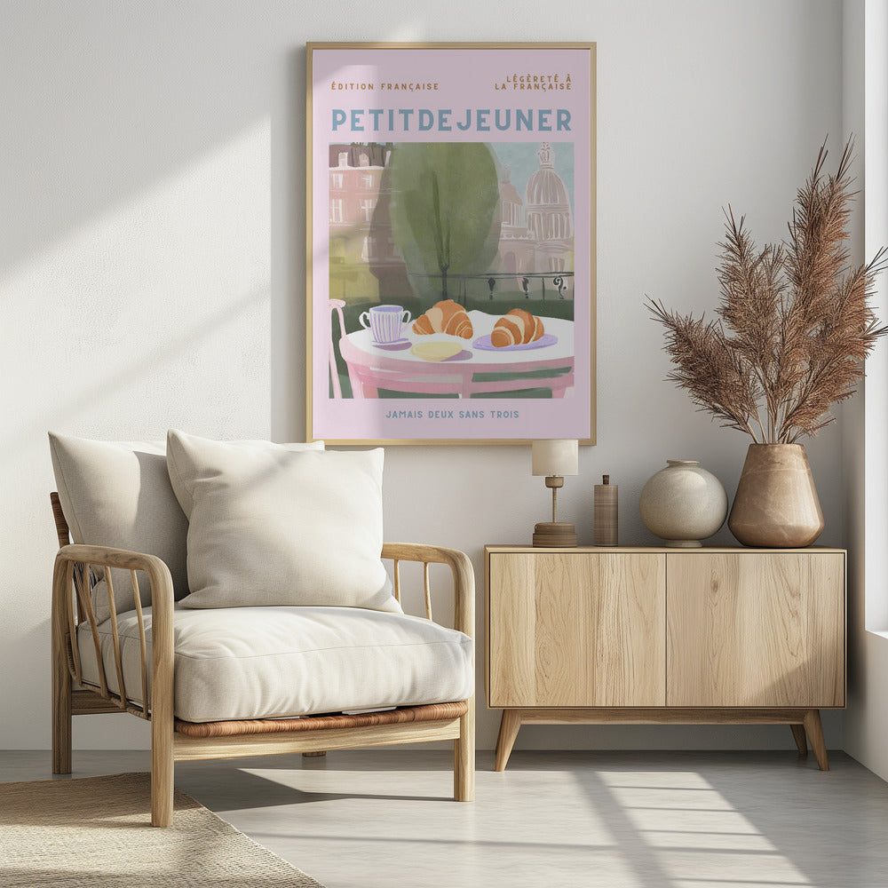 Petit Dejeuner, Croissants, Paris, Pastell | Poster