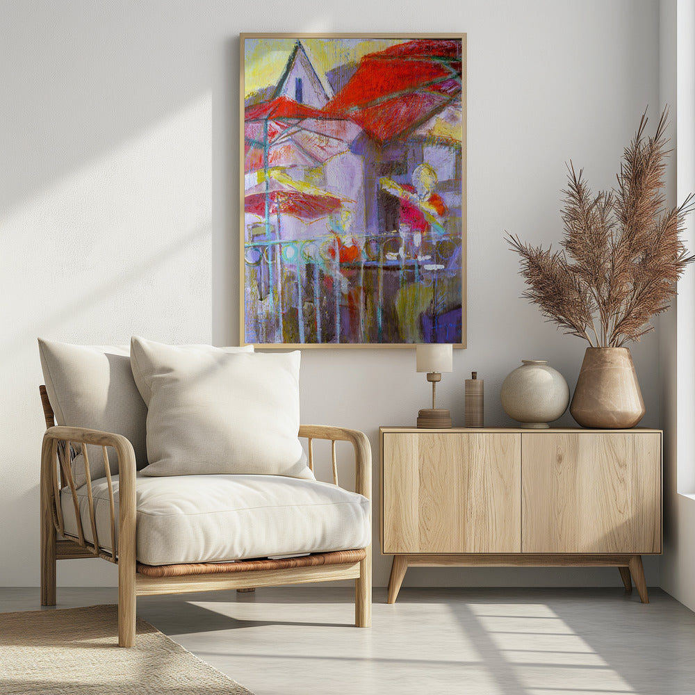 Rote Regenschirme | Poster