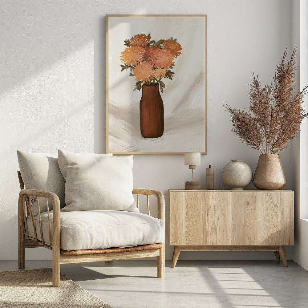 Vase of Flowers in Peach | Poster