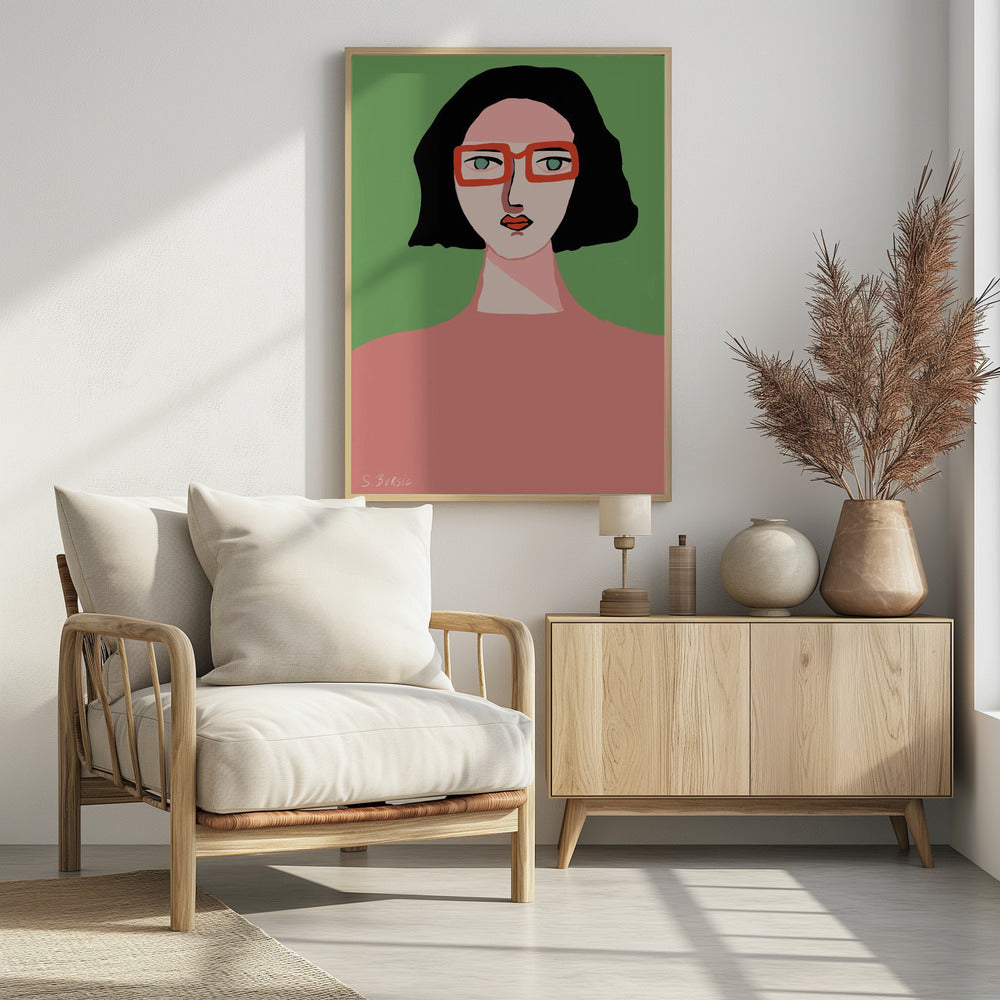 Dame mit roter Brille | Poster