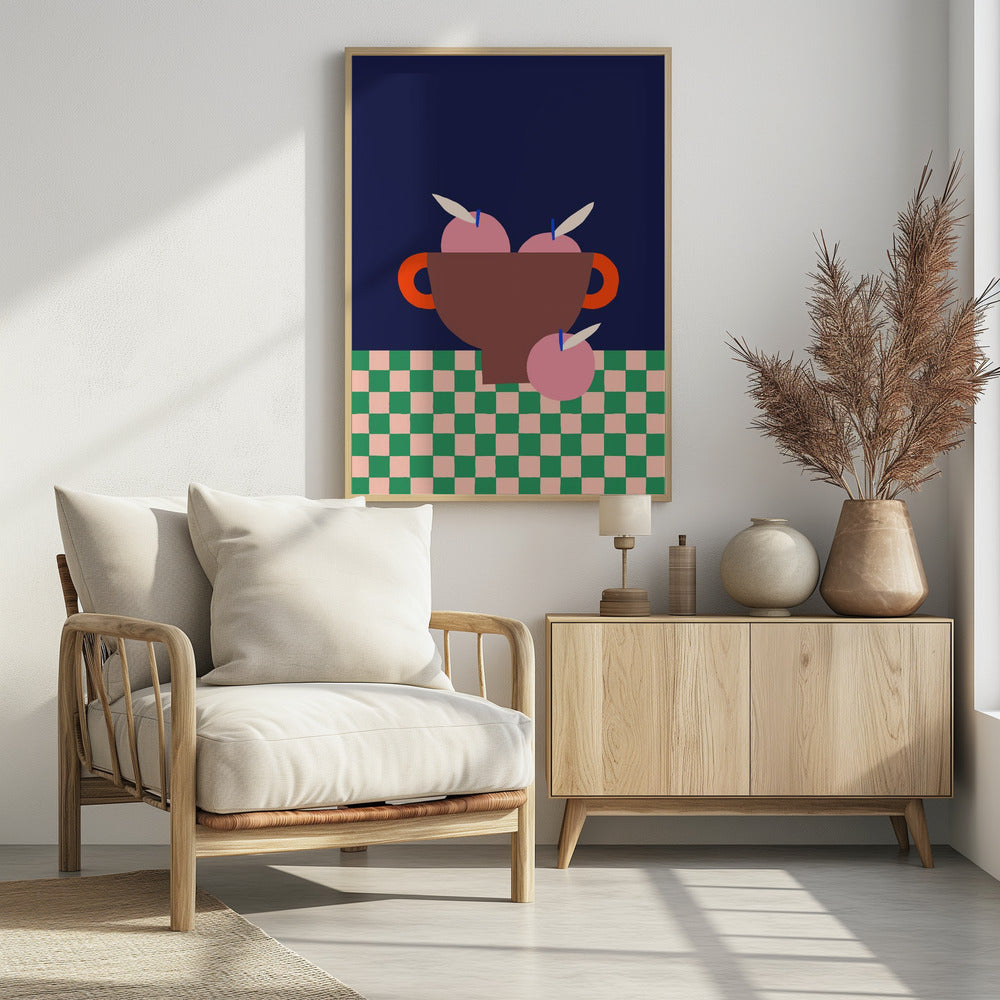 Obstschale mit rosa Äpfeln | Poster