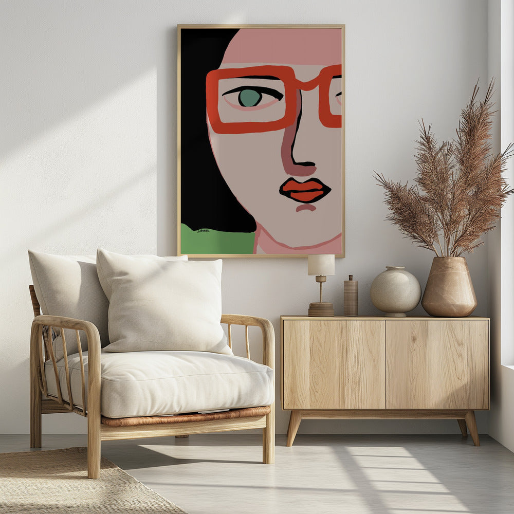 Dame mit roter Brille | Poster
