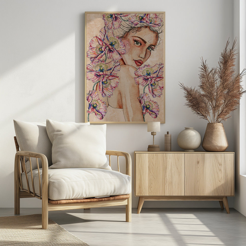 Woman wih Poppies | Poster