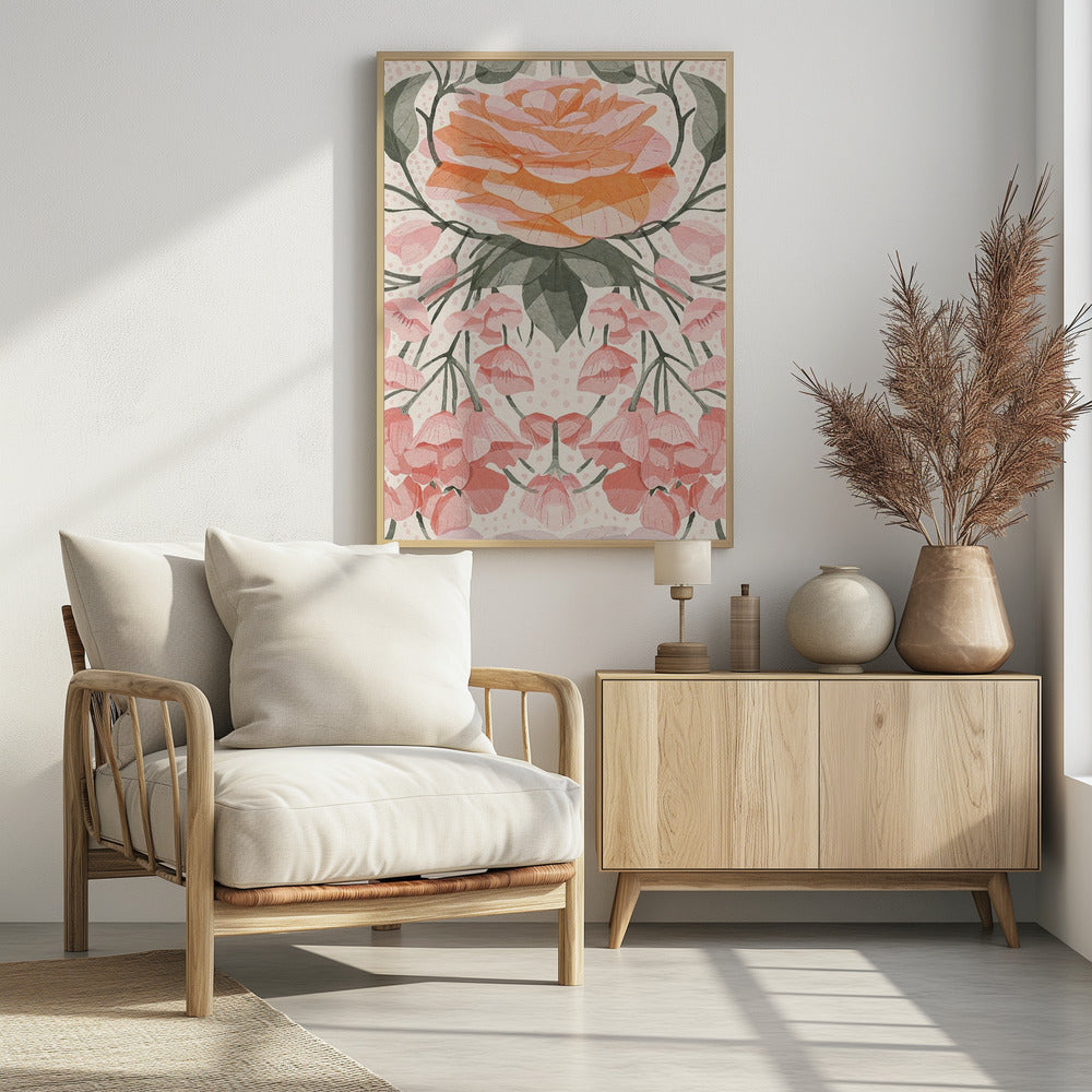 Cascading Pink Roses | Poster