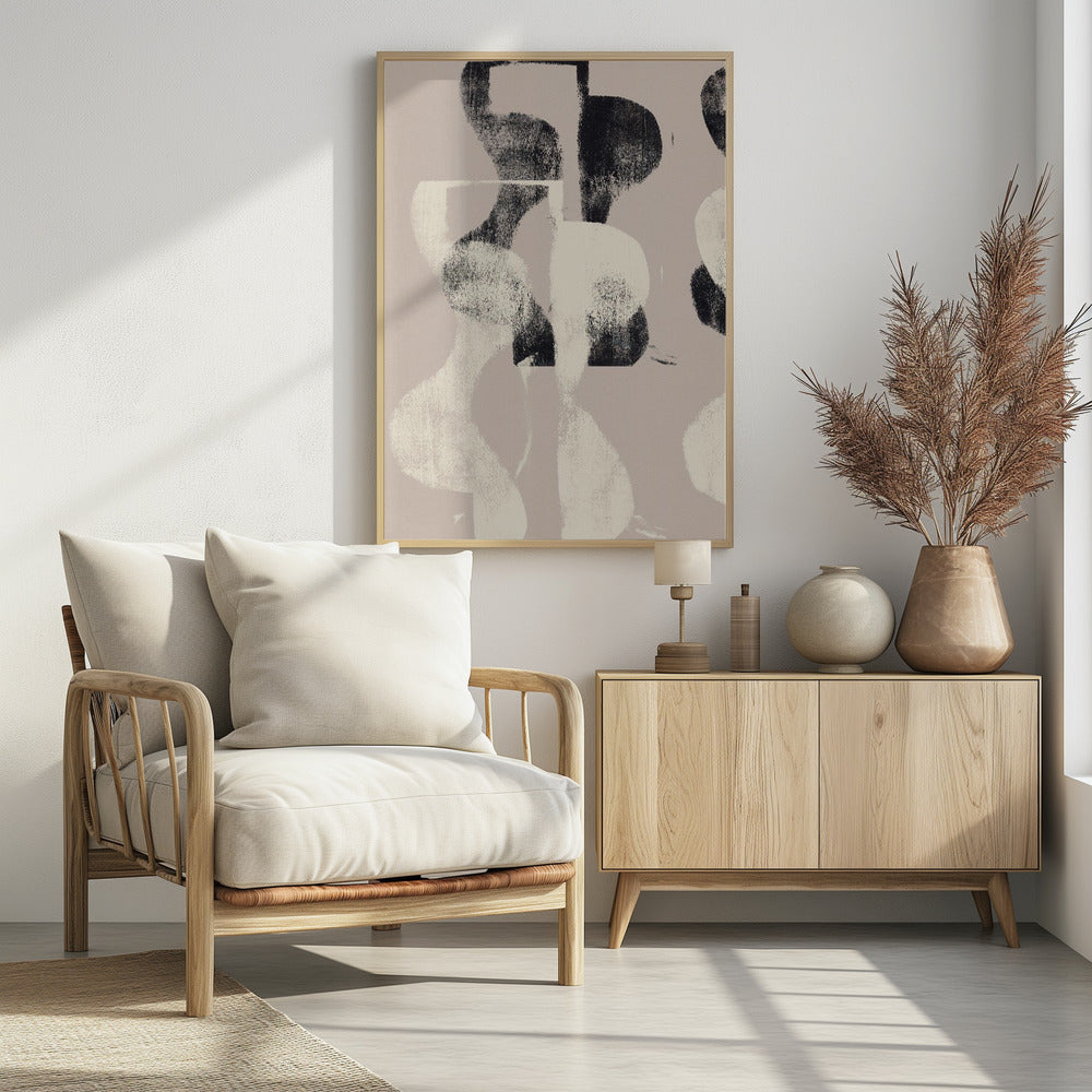 Tango – Organic Shapes in Black and Beige | Poster