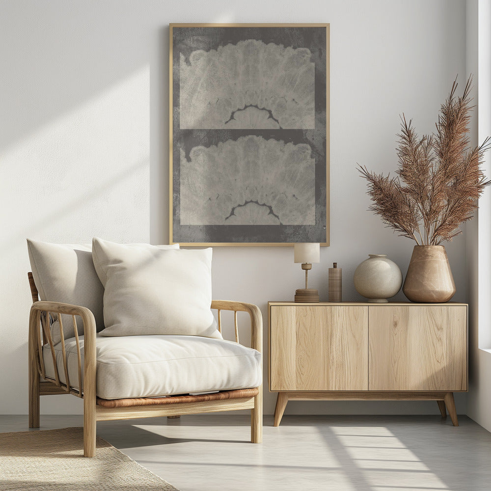 Batikspuren – Neutrales Abstraktes in Taupe und Weiß | Poster