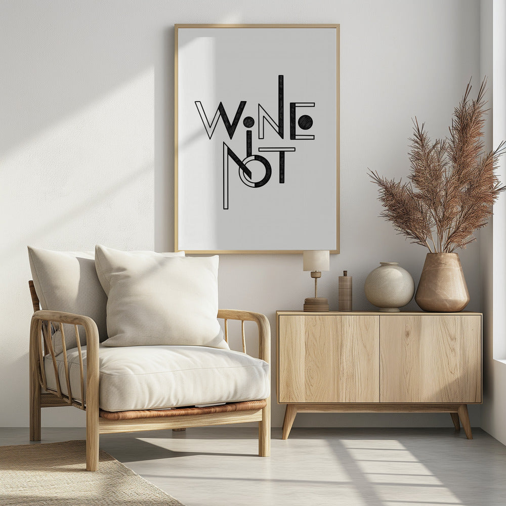 Wein Nicht handgezeichneter Text & Zitat | Poster