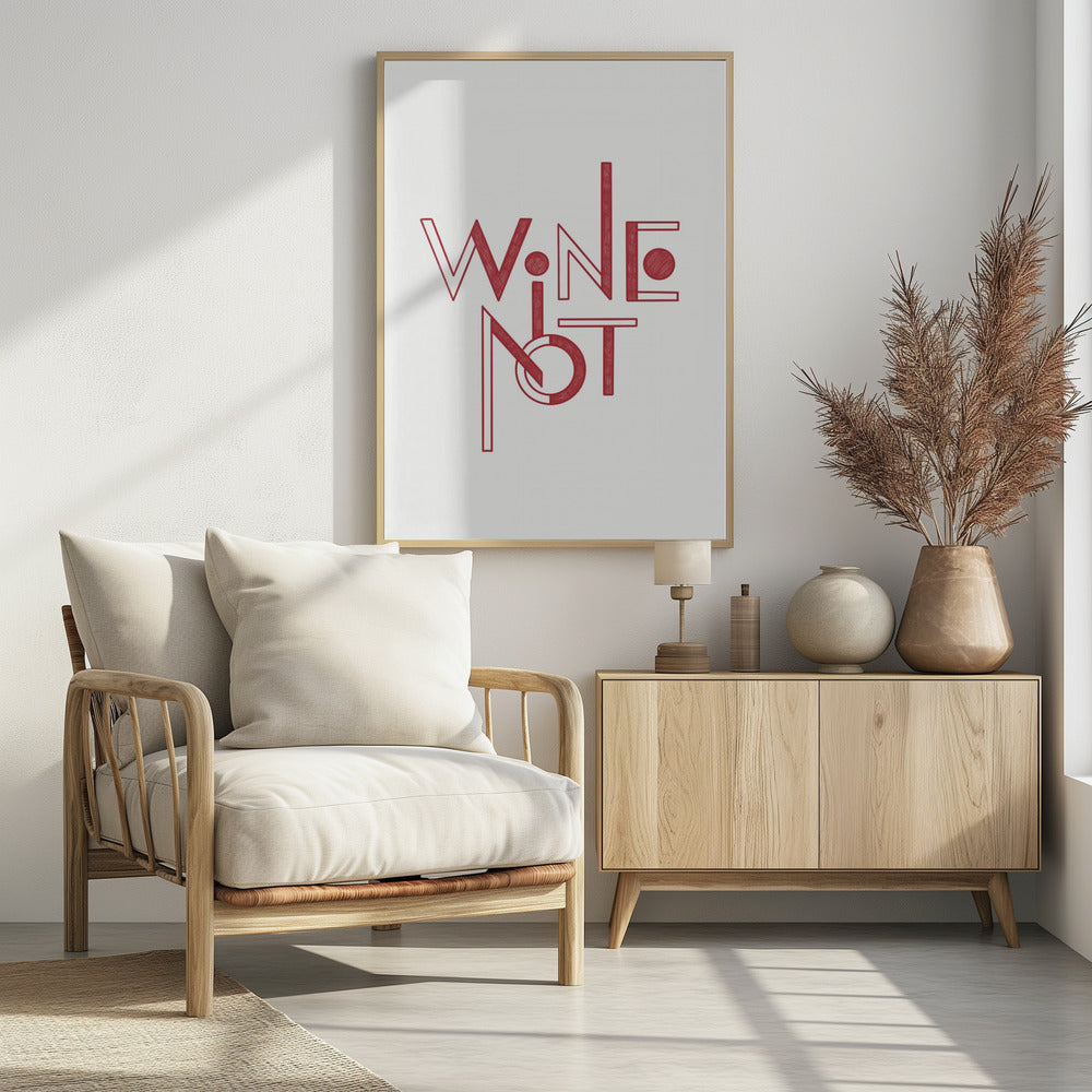 Wein Nicht handgezeichneter Text & Zitat | Poster