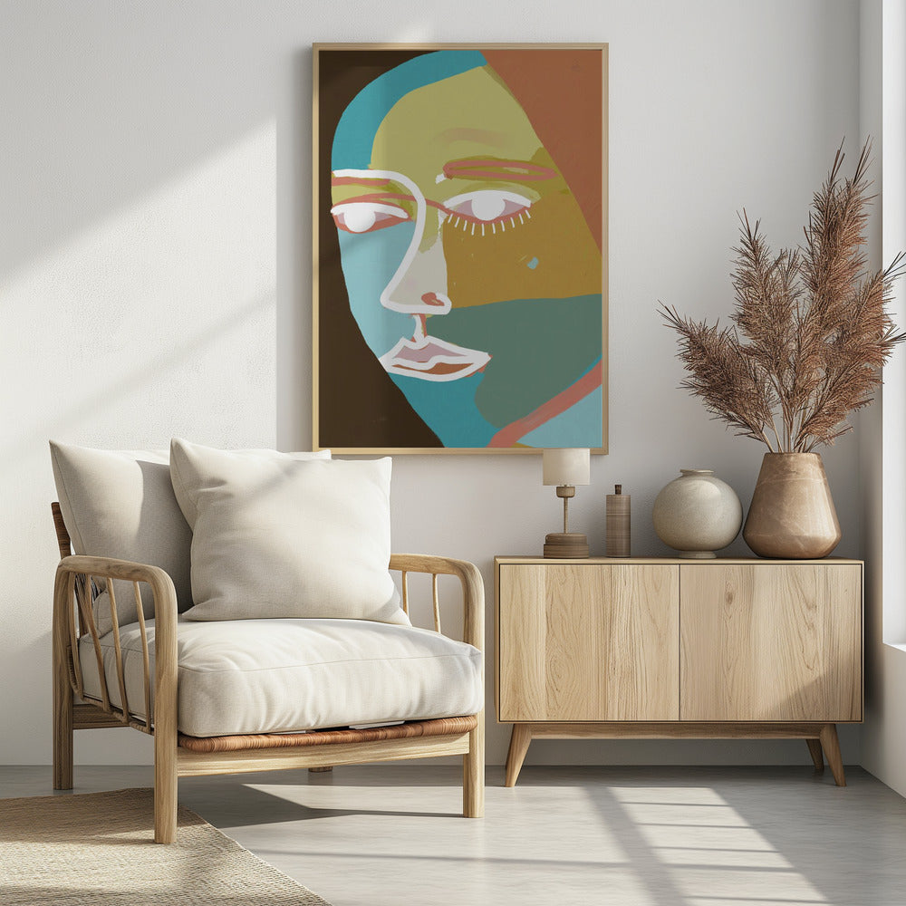 Abstraktes Liniengesicht | Poster