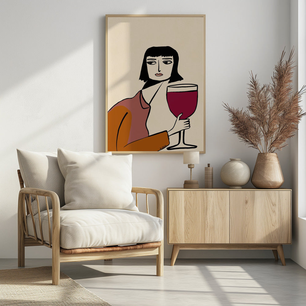 Ladying drinking wine | Poster