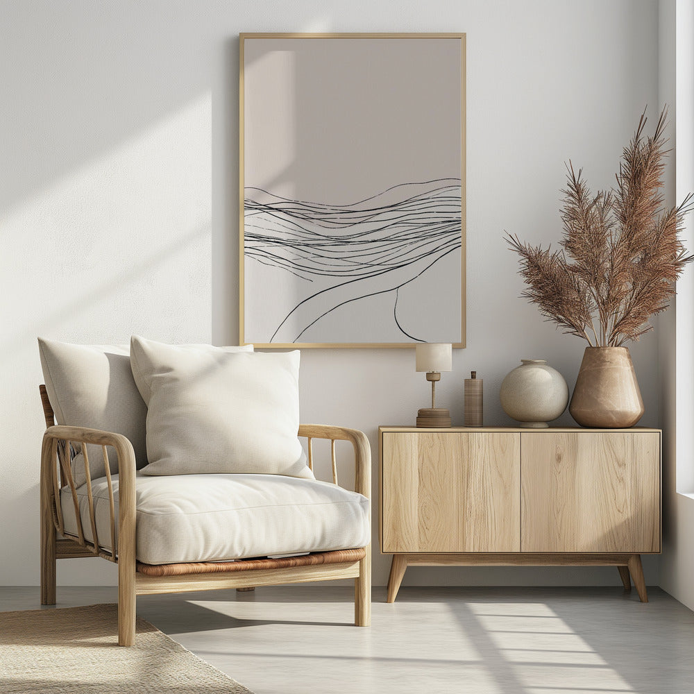 Calm serene line art nordic decor | Poster