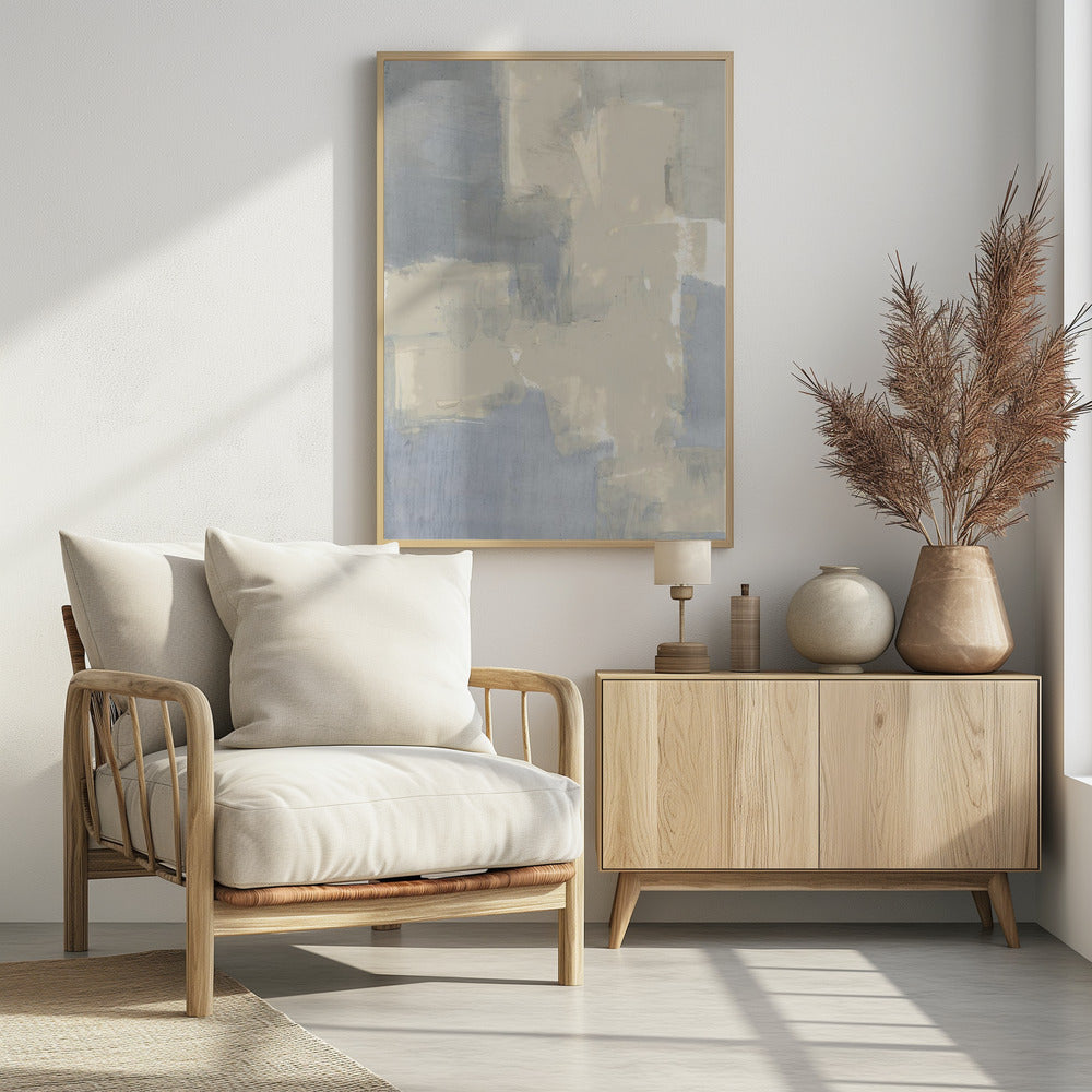 Abstrakte neutrale Formen in Grau und Beige 1 | Poster