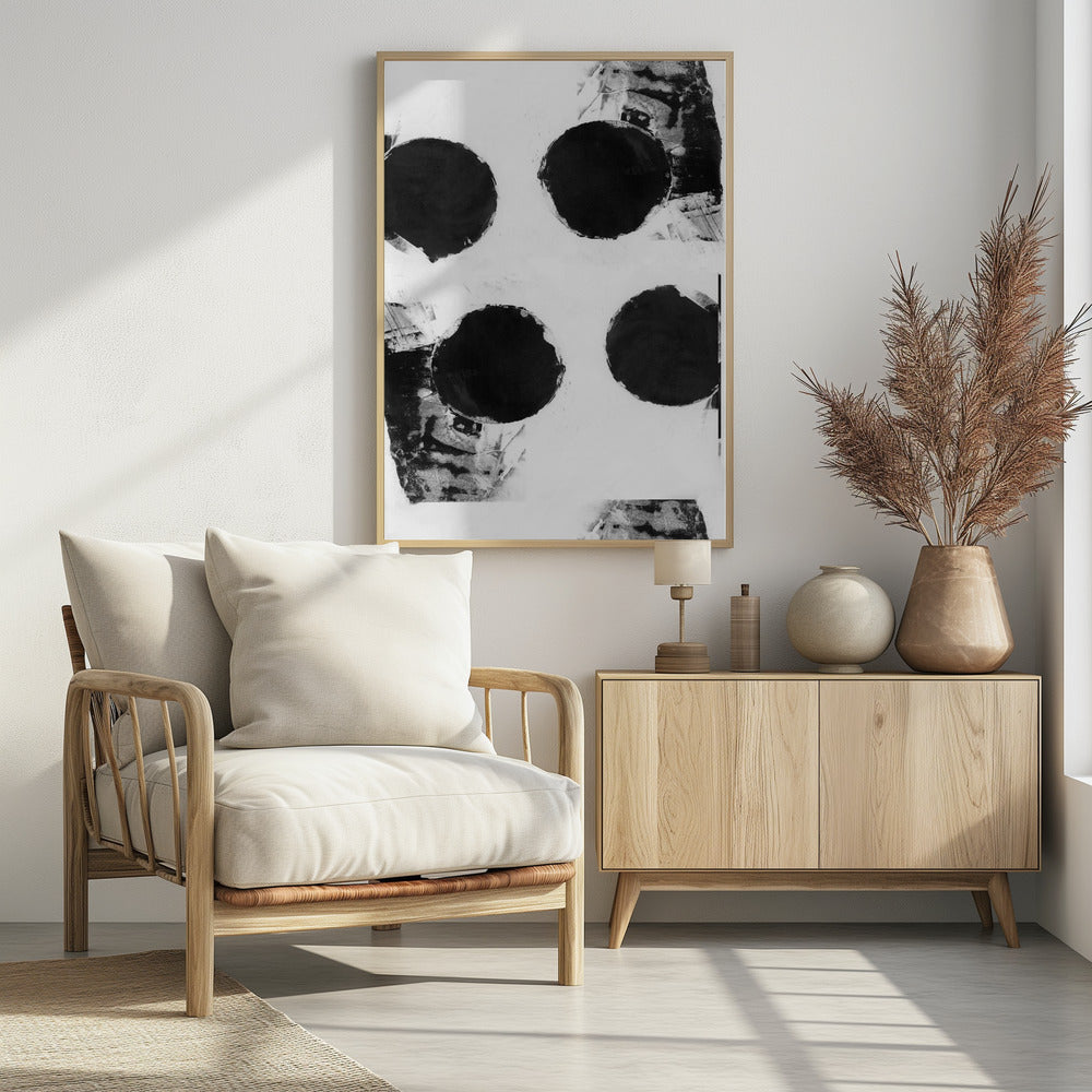 Abstrakte Punkte in Schwarz und Weiß 7 | Poster