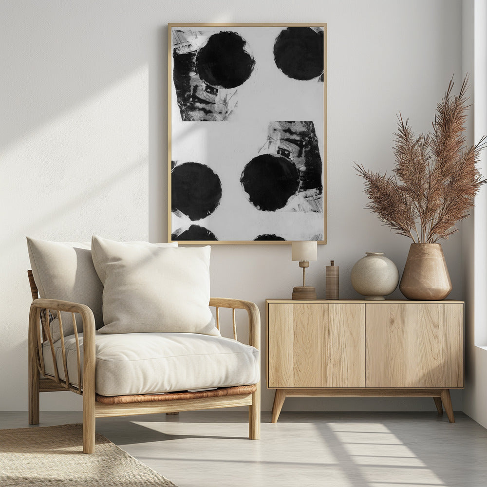 Abstrakte Punkte in Schwarz und Weiß 8 | Poster