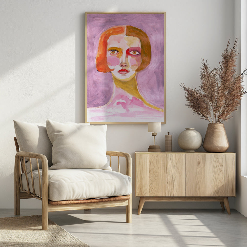Lady with Bob haircut Mauve Lilac | Poster