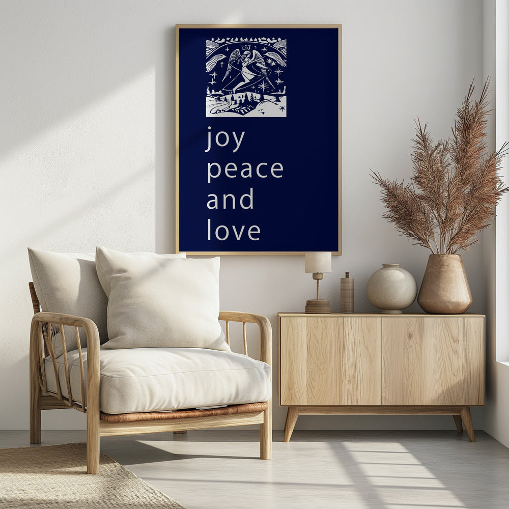 Schleifen und Kugeln: Freude, Frieden und Liebe zu Weihnachten | Poster