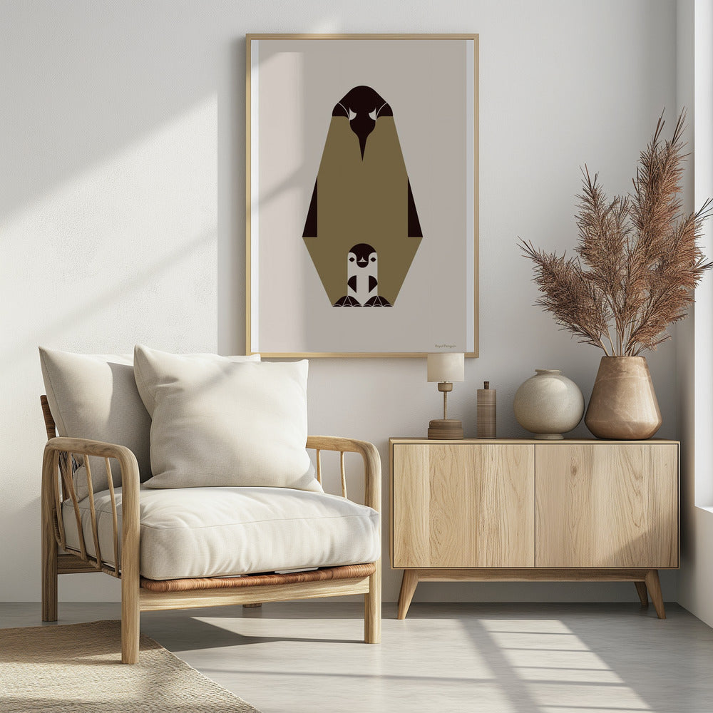 Golden Animals - Königspinguin (weiß) | Poster