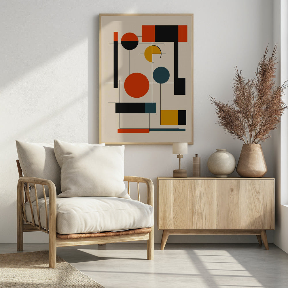 Geometrische Formen und eine ausgewogene FarbpaletteGeometrische Harmonie | Poster
